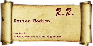 Retter Rodion névjegykártya
